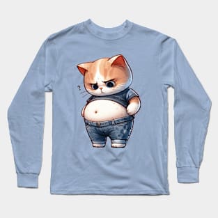 The Chubby Cat Conundrum Long Sleeve T-Shirt